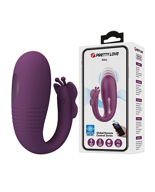 Pretty Love - Klay Vibrator Telur Wearable dengan Gerakan Dorong yang Dikendalikan Aplikasi (Ungu)