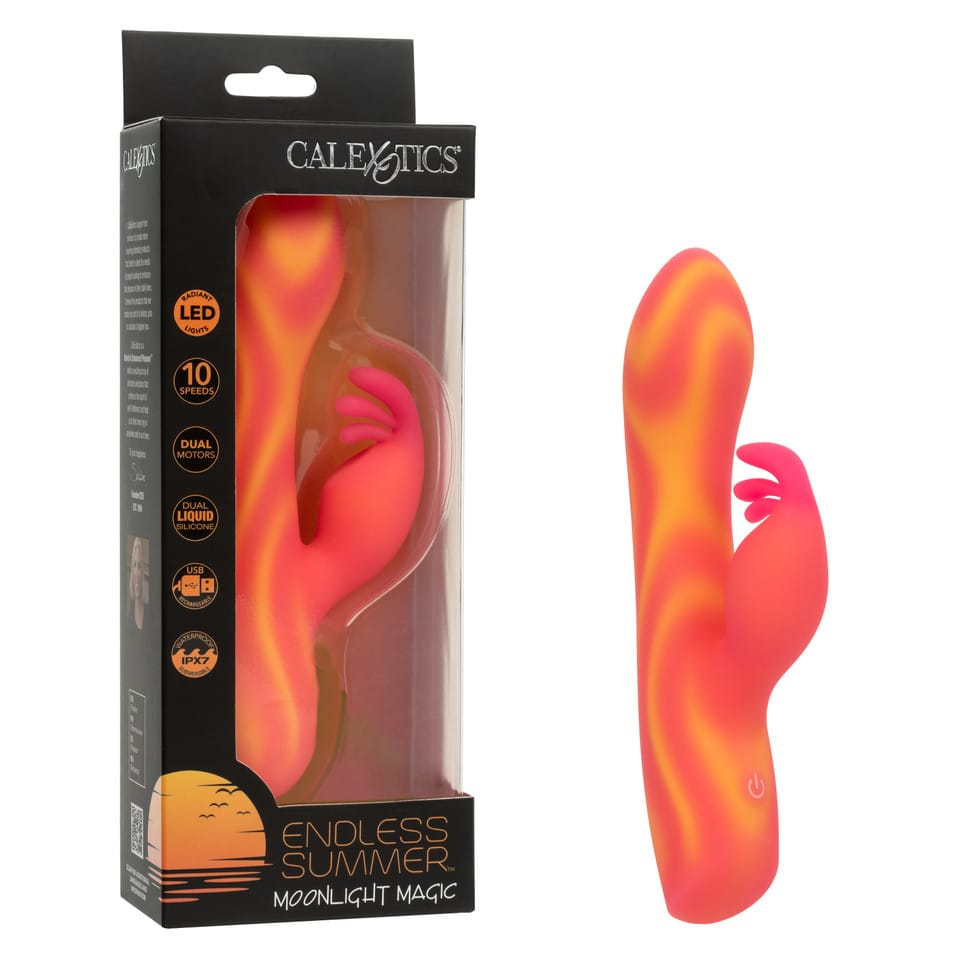 CalExotics - Endless Summer Moonlight Magic Rechargeable Rabbit Vibrator (Orange) CE2149 CherryAffairs