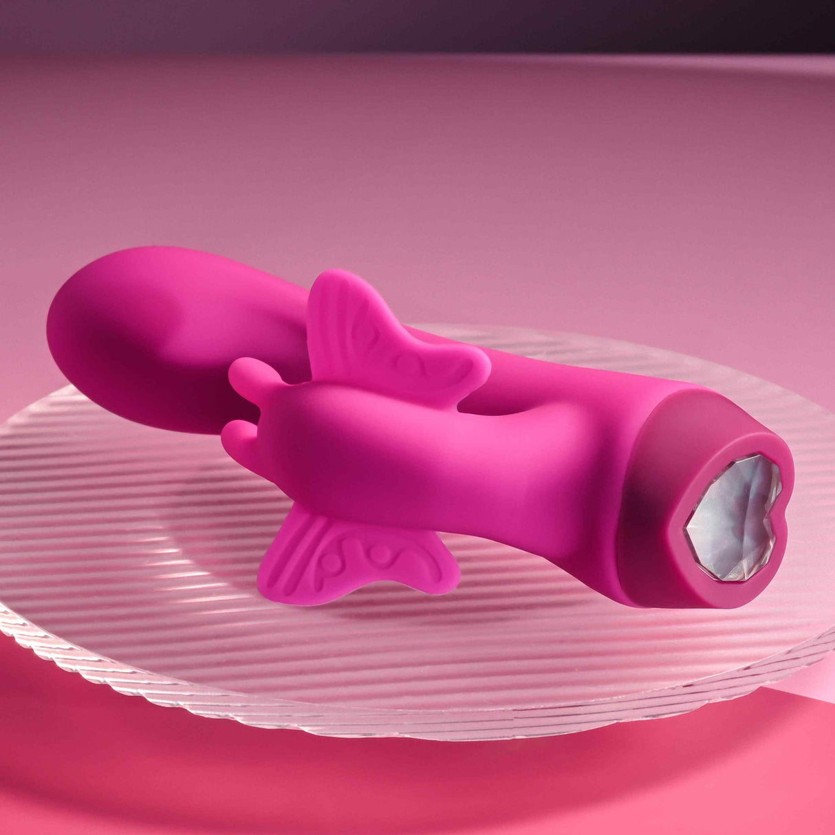 SELOPA - Vibrator Kelinci Isi Ulang Butterfly Love (Merah Muda)
