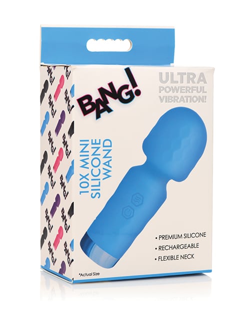 XR Brands - Bang! Mini Rechargeable Wand Massager (Blue) XR1103 CherryAffairs