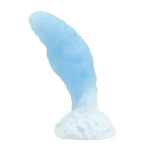 Dildo Cangkir Hisap Silikon Fantasi Lembut Tomax - Ice Dragon Biru Es (Biru)