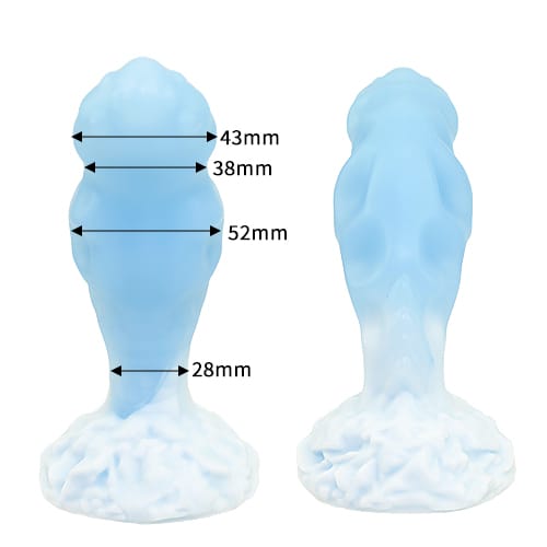 Dildo Cangkir Hisap Silikon Fantasi Lembut Tomax - Ice Dragon Biru Es (Biru)