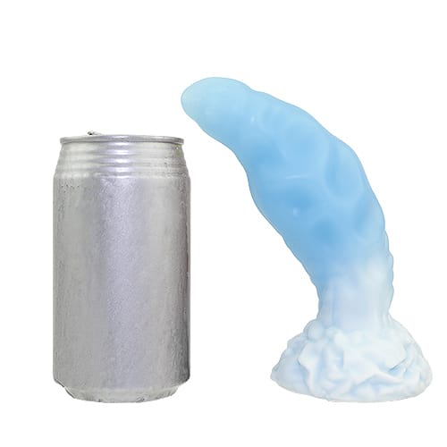 Dildo Cangkir Hisap Silikon Fantasi Lembut Tomax - Ice Dragon Biru Es (Biru)