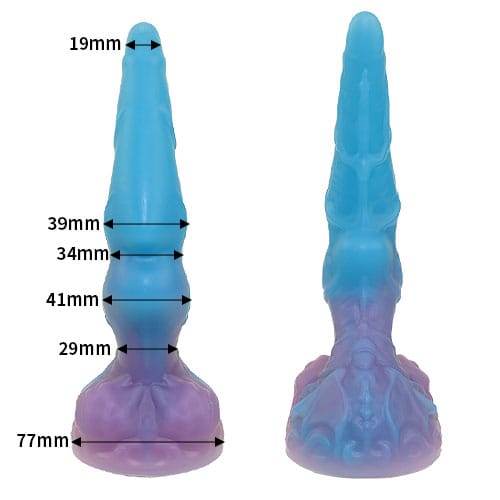 Dildo Cangkir Hisap Silikon Fantasi Lembut Tomax - Water Dragon Deep Blue (Biru)