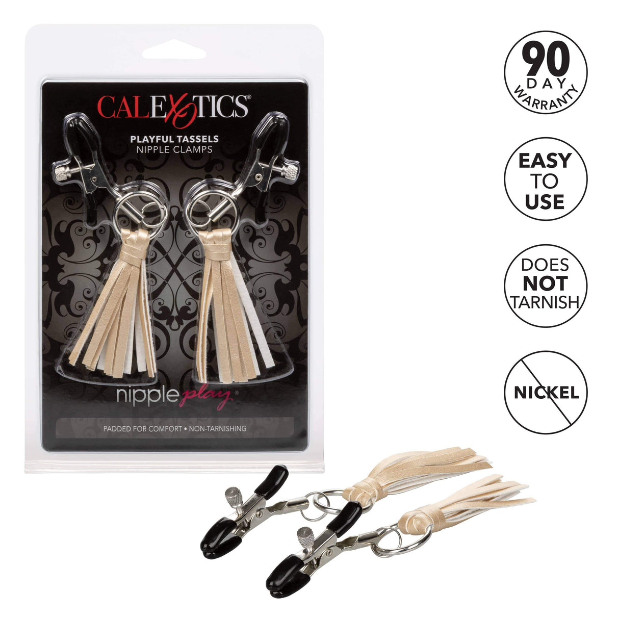 California Exotics - Nipple Play Playful Tassels Nipple Clamps Nipple Clamps (Non Vibration)
