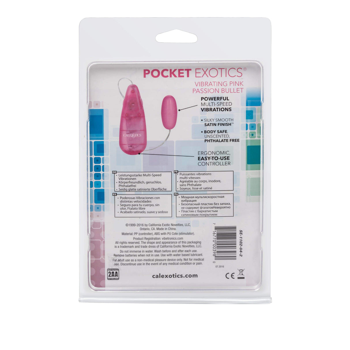 California Exotics - Pocket Exotics Vibrating Pink Passion Bullet Vibrator (Pink) CE1791 CherryAffairs