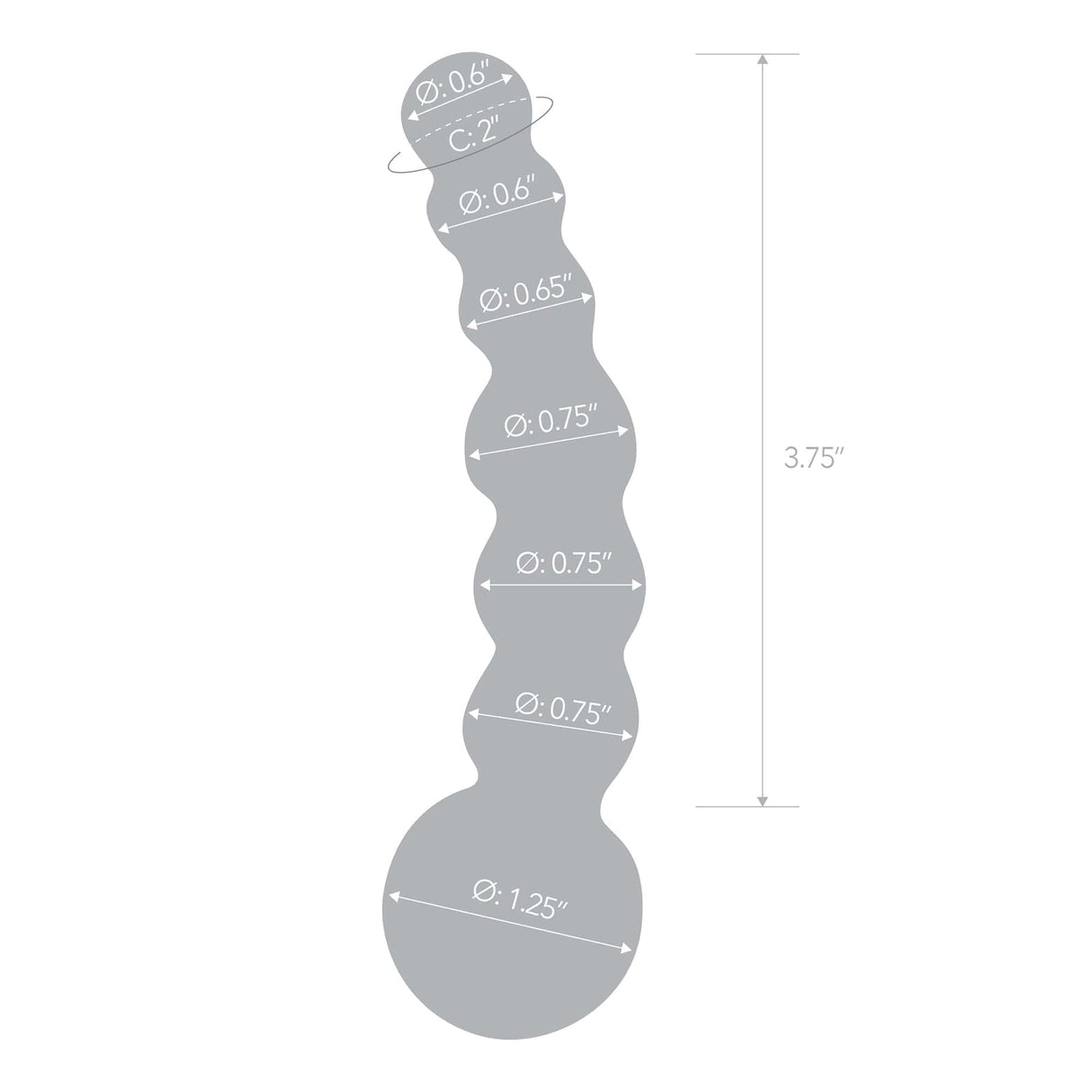 Glas - Curved Glass Beaded Hand Blown Glass Dildo 5" (Clear) Glass Dildo (Non Vibration)