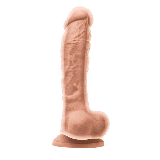 NS Novelties - Colours Dual Density Silicone Realistic Dildo with Balls Beige 657447101656 Realistic Dildo with suction cup (Non Vibration)