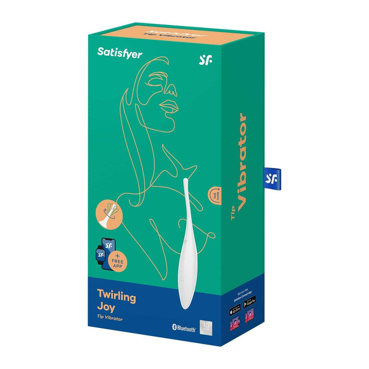Satisfyer - Twirling Joy App-Controlled Clit Massager (White) Clit Massager (Vibration) Rechargeable