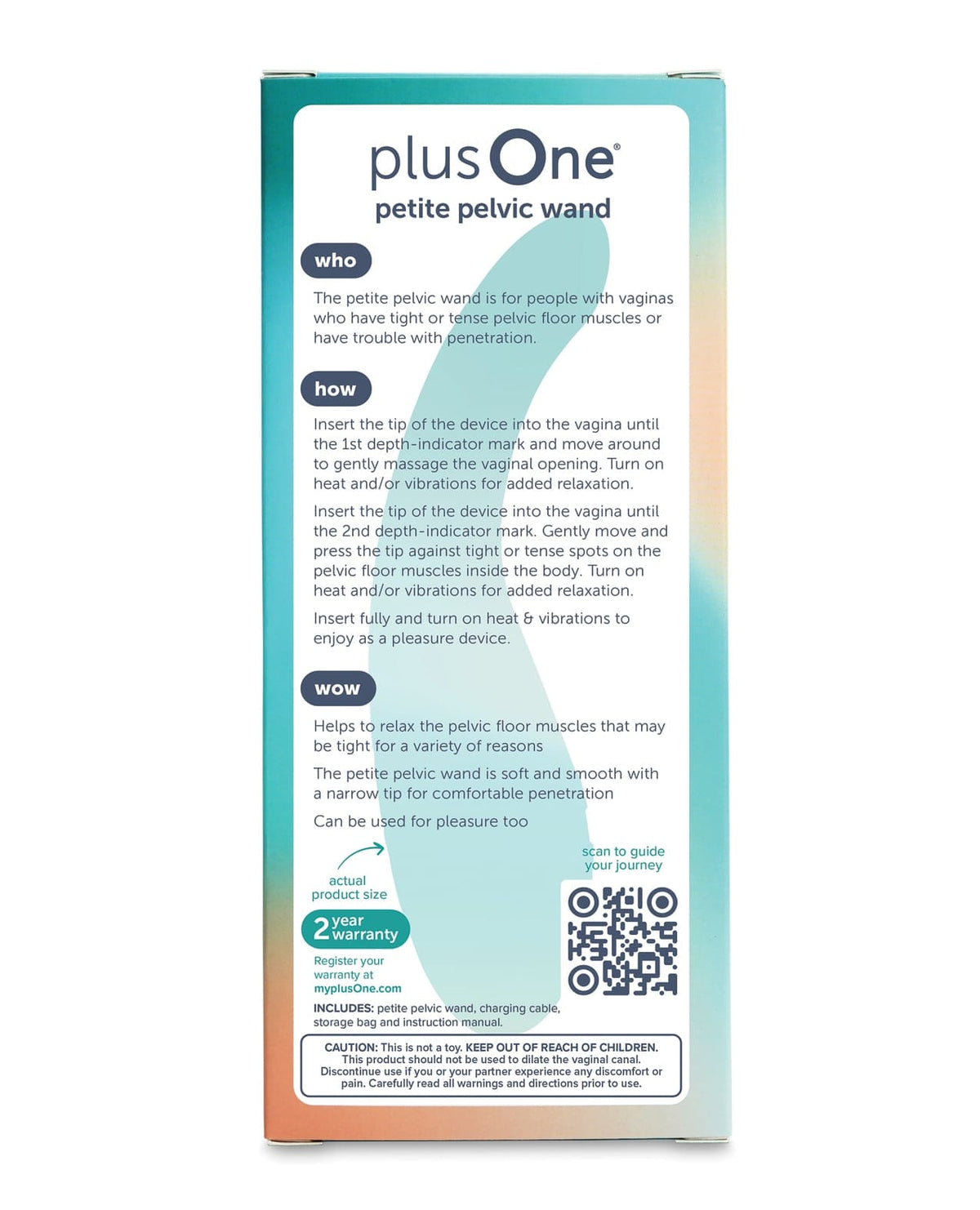 plusOne - Tongkat Terapi Lantai Panggul Bergetar dan Berpemanas Ukuran Mungil