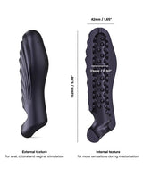 Manwan - RYZER Textured Penis Sleeve (Black) - Black