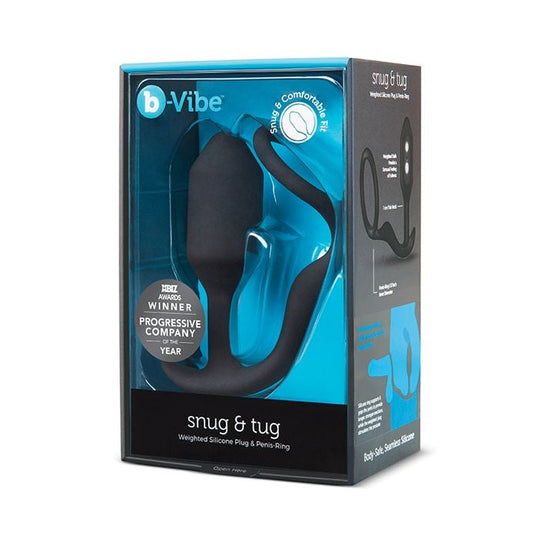 B-Vibe - Cincin Penis Silikon Berbobot Snug & Tug (Hitam)