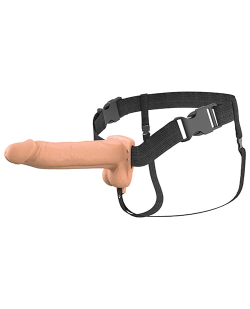 Pipedream - Fantasy X-Tensions Elite Vibrating Hollow Strap-On - Beige / 20.3 cm
