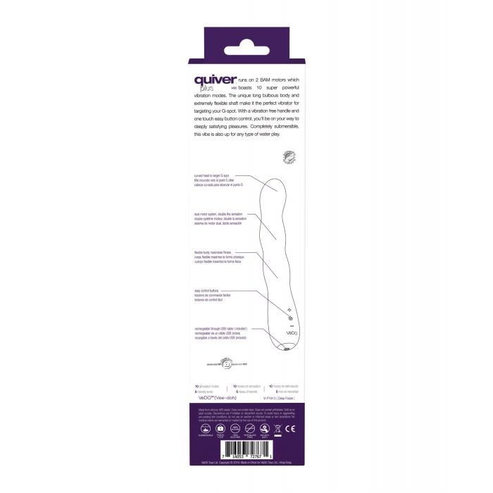 VeDO - Quiver Plus Rechargeable G-Spot Vibrator (Purple) - Purple