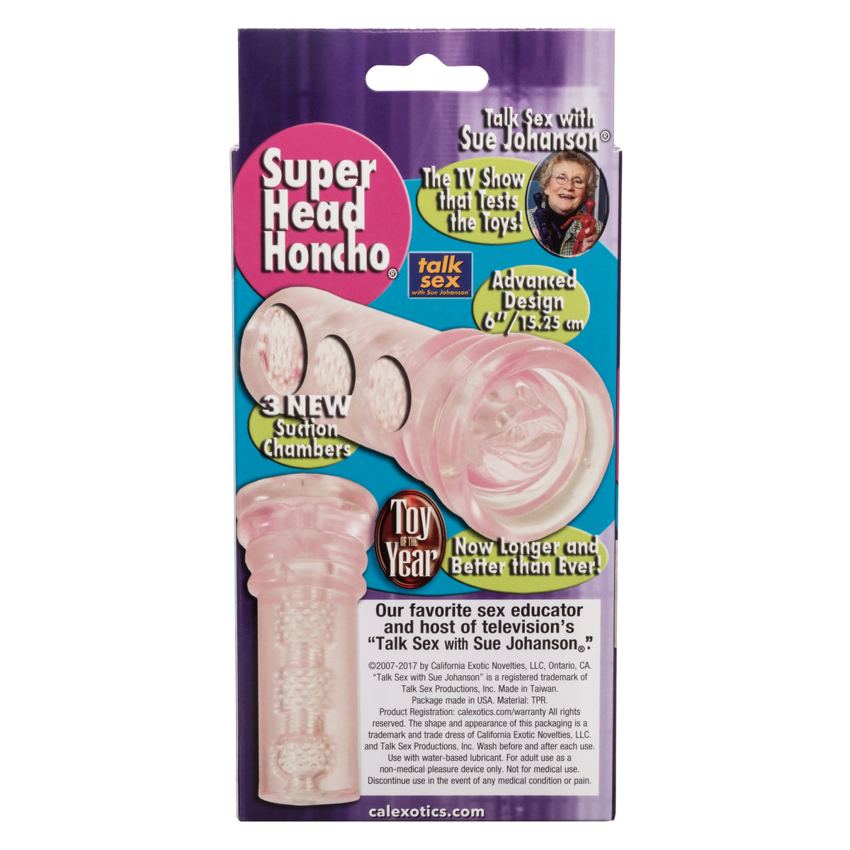 CalExotics - Sue Johanson Super Head Honcho Oral Masturbator (Pink) - Pink
