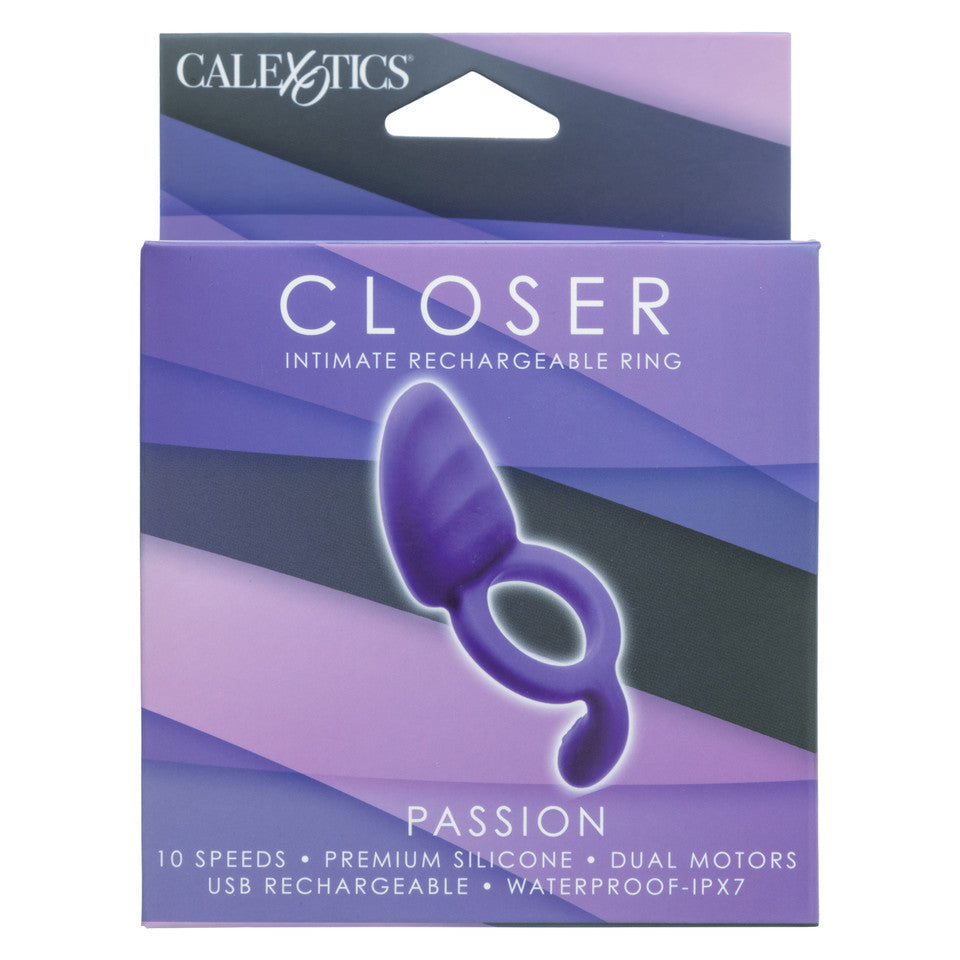 CalExotics - Closer Ring Passion Rechargeable Vibrating Cock Ring (Purple)