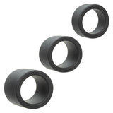 CalExotics - Alpha 3-Ring Stamina Cock Ring Set (Black) - Black