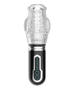 Secwell - Thrusting, Rotating & Vibrating Oral Masturbator (Black) - Black