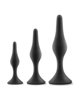 Blush Novelties - Anal Adventures Platinum Beginner Anal Plug Kit (Black) - Black