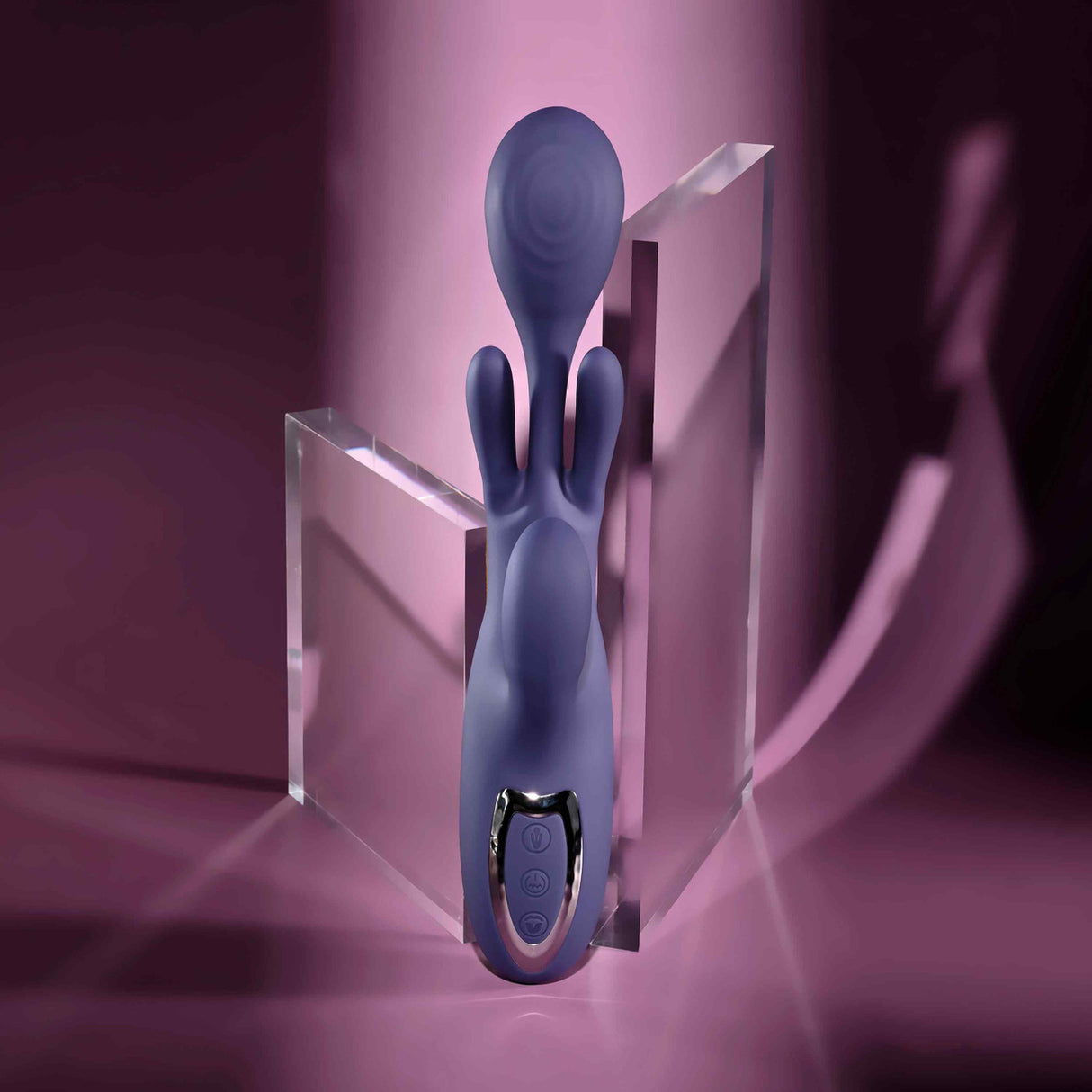 Evolved - Bow Down Rechargeable Rabbit Vibrator (Purple)
