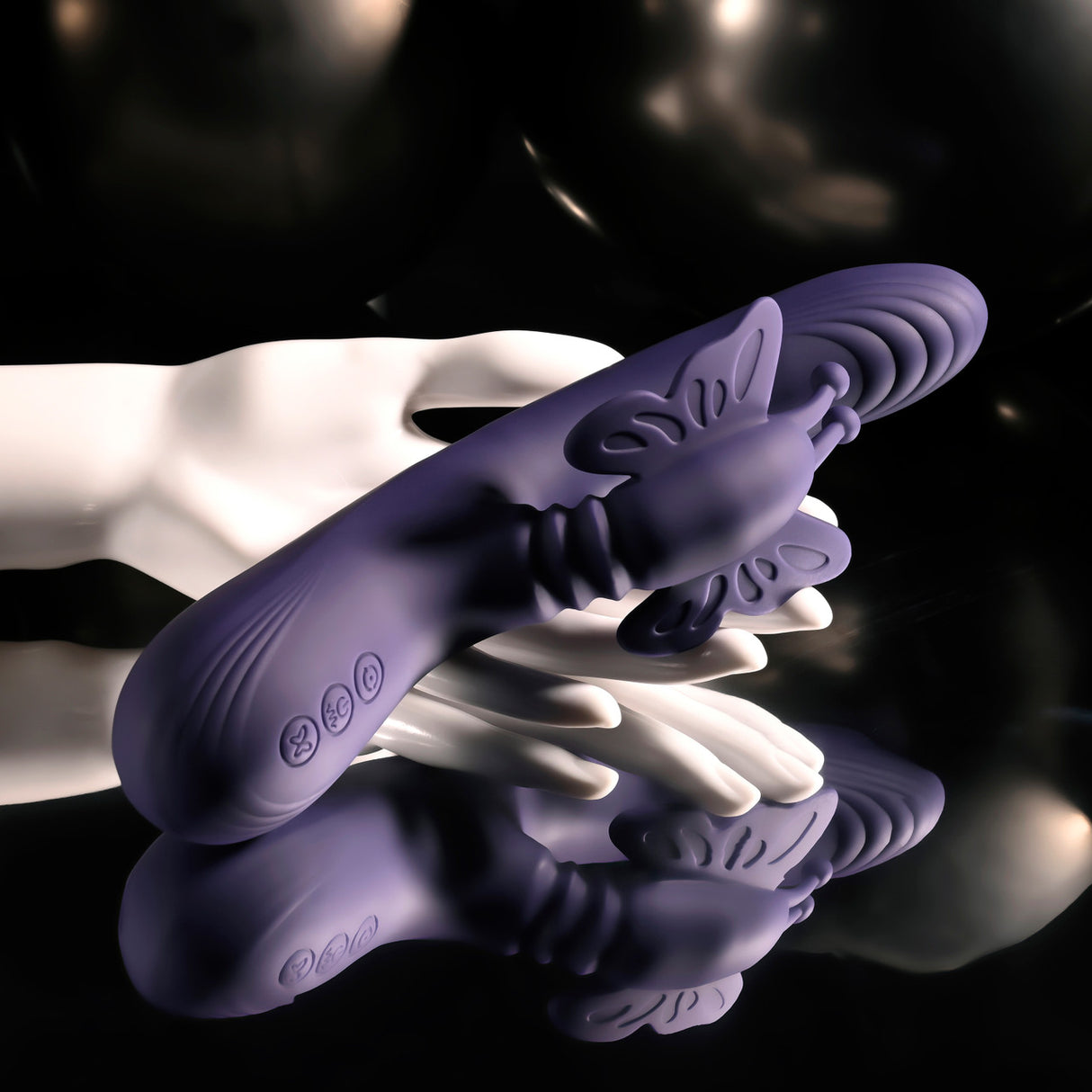 Evolved - Vibrator Kelinci Isi Ulang Wings of Frenzy (Ungu)
