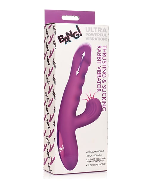 XR Brands - Vibrator Kelinci Dorong & Hisap Bang! (Ungu)