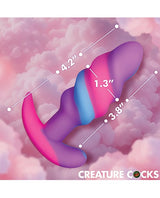 XR Brands - Creature Cocks Unicorn Swirl Silicone Anal Plug (Purple) - Purple / Small