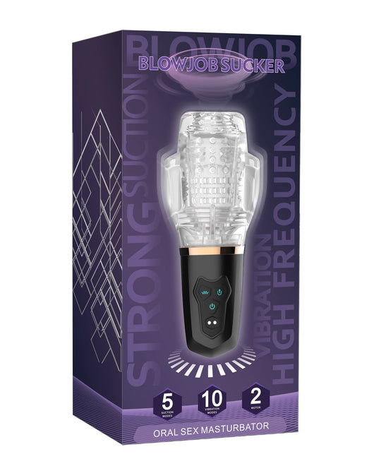 Secwell - Sucking & Vibrating Oral Masturbator (Black)
