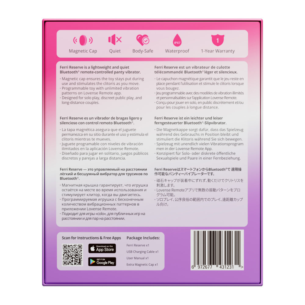 Lovense - Ferri Reserve Vibrator Pantry yang Dikendalikan Aplikasi (Ungu)