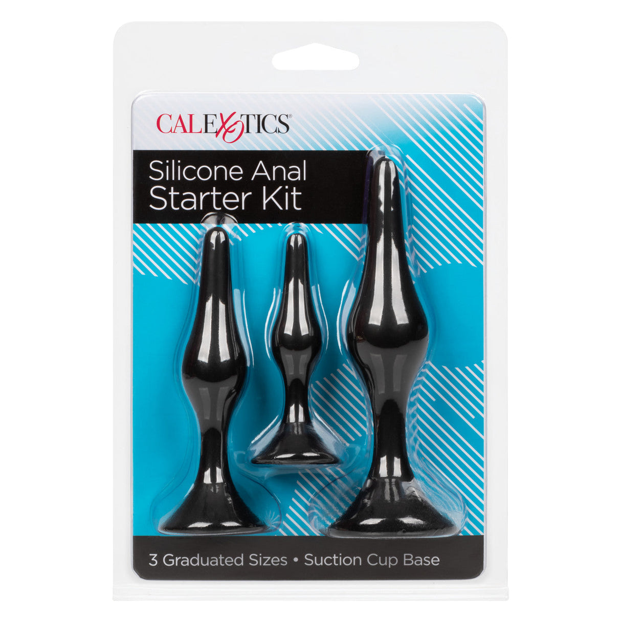 CalExotics - Silicone Graduated Anal Starter Kit with Suction Bases (Black) – product view 4