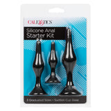 CalExotics - Silicone Graduated Anal Starter Kit with Suction Bases (Black) – product view 4