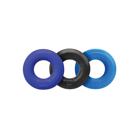 Hunky Junk - Cobalt Three Piece Stretch Cock Ring Set (Blue) – product view 2