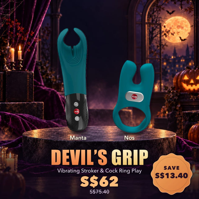 Devil’s Grip — Vibrating Stroker & Cock Ring Play CherryAffairs