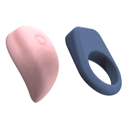 Kiiroo - Set Alat Pijat Pasangan Cincin Penis dengan Pengontrol Aplikasi Mewah untuk Pijat Klitoris (Merah Muda/Biru)