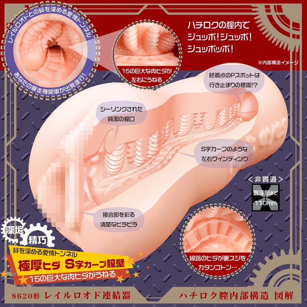 Magic Eyes - Hachiroku Railroad Coupler Manual Onahole Stroker (Beige) MG1174 CherryAffairs