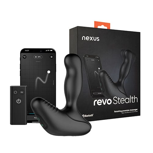 Nexus - Revo Stealth Pijat Prostat dengan Kontrol Jarak Jauh Berputar yang Dikendalikan Aplikasi (Hitam)