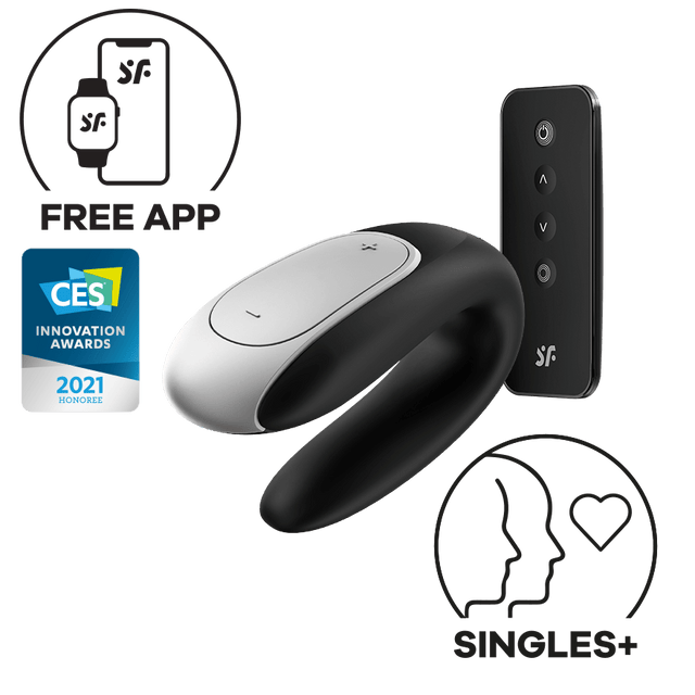 Satisfyer - Double Fun App-Controlled Couple's Vibrator with Remote Control CherryAffairs