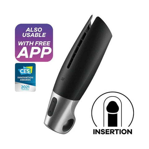Satisfyer - Masturbator Pria Men Power dengan Kontrol Aplikasi, Vibrator Stroker (Hitam)