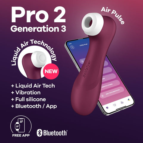 Satisfyer - Pro 2 Generasi 3 Stimulator Denyut Udara Cair Klitoris yang Dikendalikan dengan Aplikasi