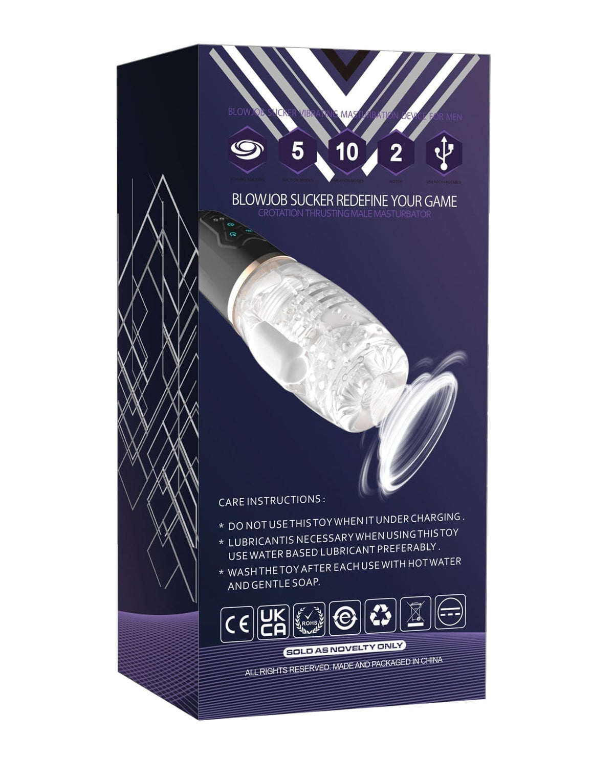 Secwell - Sucking & Vibrating Oral Masturbator (Black) SEC1005 CherryAffairs