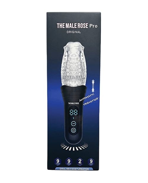 The Male Rose - Alat masturbasi 3D Pro dengan gerakan dorong, putaran & getaran (Hitam)