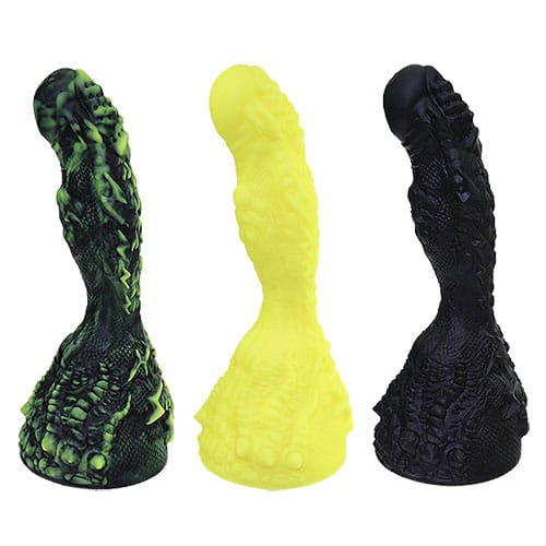 Tomax - Lightning Dragon Volt Yellow Hard Fantasy Silicone Suction Cup Dildo (Yellow) TM1097 CherryAffairs