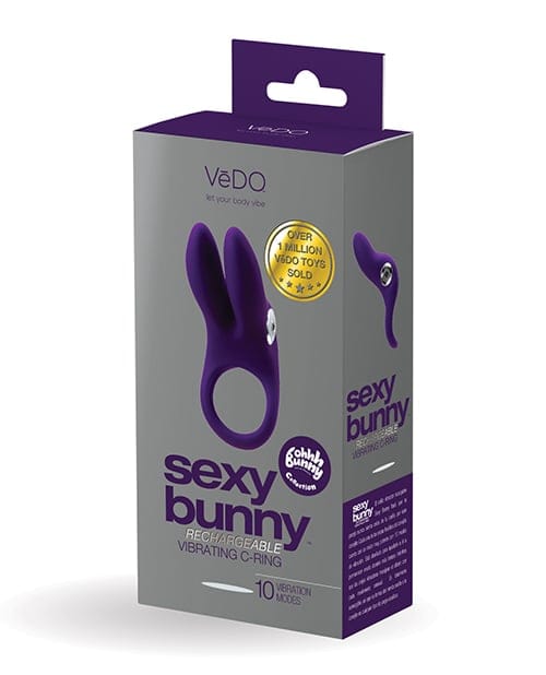 VeDO - Sexy Bunny Rechargeable Vibrating Cock Ring (Purple) VD1152 CherryAffairs
