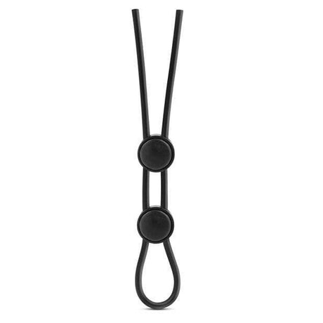 Blush Novelties - Stay Hard Silicone Double Loop Cock Ring (Black) BN1106 CherryAffairs