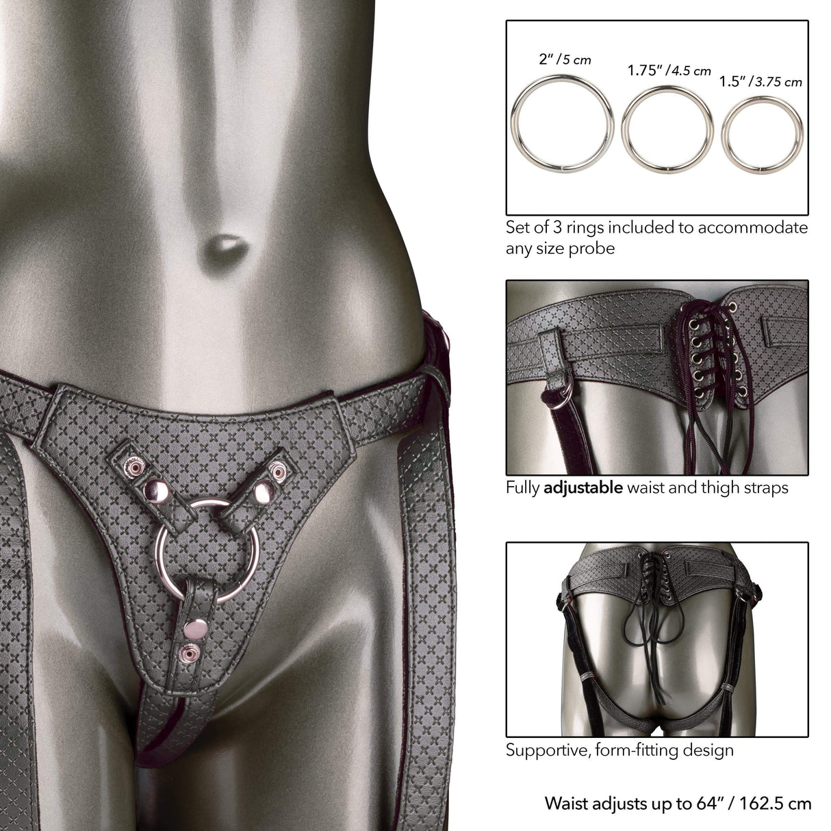 California Exotics - Her Royal Harness The Regal Queen Strap On (Black)    Strap On w/o Dildo