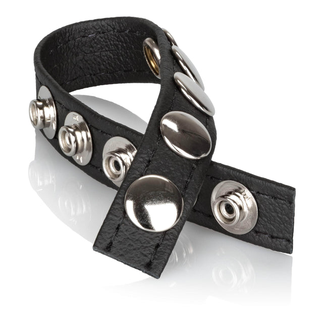 California Exotics - Leather Multi-Snap Cock Ring (Black) CE1646 CherryAffairs