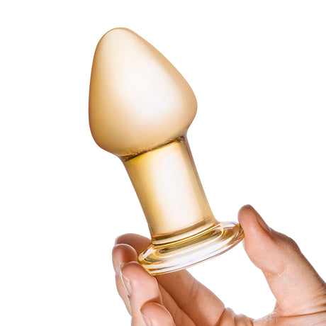 Glas - Over Easy Glass Butt Plug 3.5" (Orange) - CherryAffairs.sg