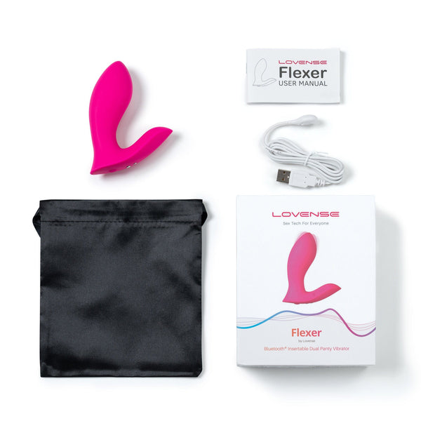 Lovense - Vibrator Celana Dalam yang Dikendalikan Aplikasi Flexer (Merah Muda)