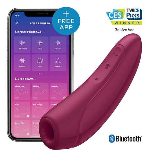 Satisfyer - Curvy 1+ Vibrator Stimulator Udara Klitoral yang Dikendalikan dengan Aplikasi
