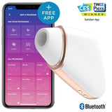 Satisfyer - Love Triangle App-Controlled Clitoral Air Stimulator Vibrator (White) STF1122 CherryAffairs